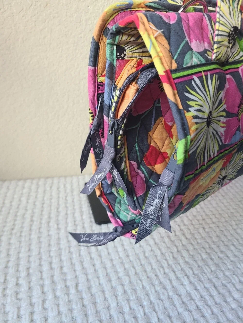 Vera Bradley Quilted Floral Cosmetic Case Travel Bag